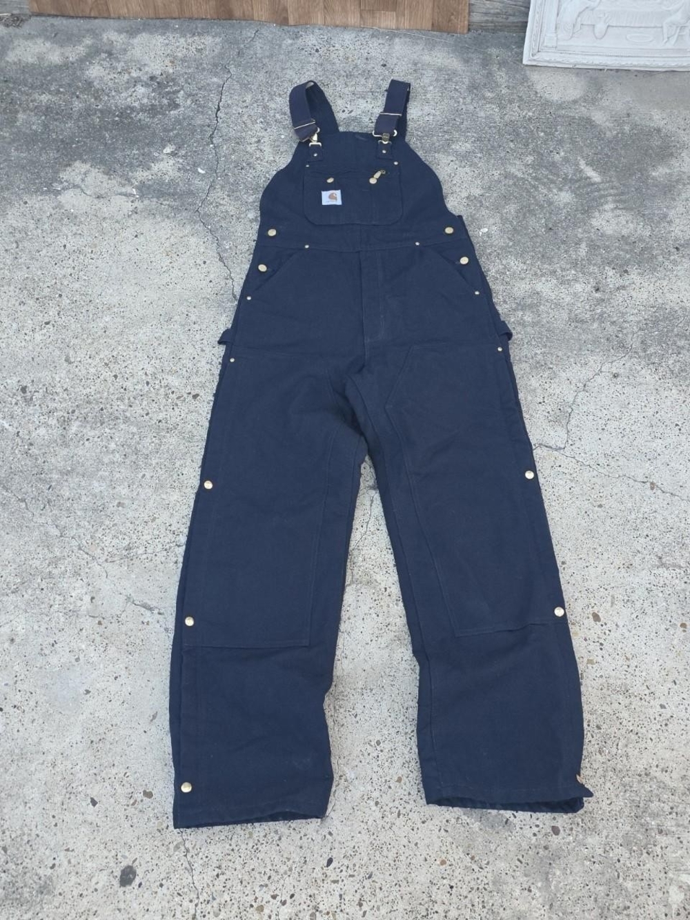 Carhartt Men's R41 DNY Dark Navy Quilt Lined Overalls Size 32x32